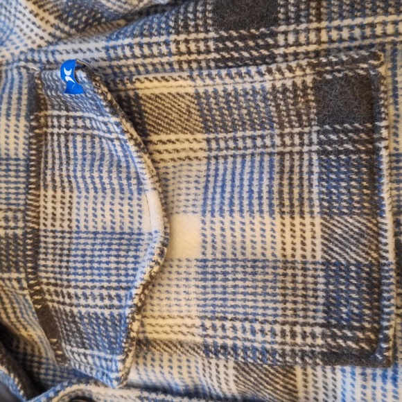 NWT Hurley Plaid Thick Soft Blue/Grey/White Flannel Long Shacket Size M - Picture 8 of 10